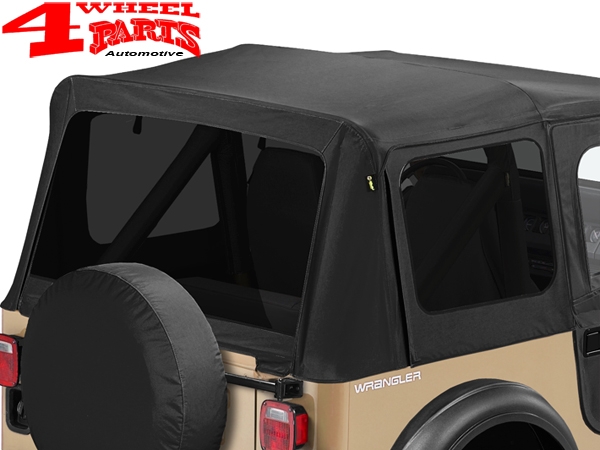 Replacement Tinted Window Kit for factory Soft Top Black Denim Jeep  Wrangler YJ year 88-95 | 4 Wheel Parts