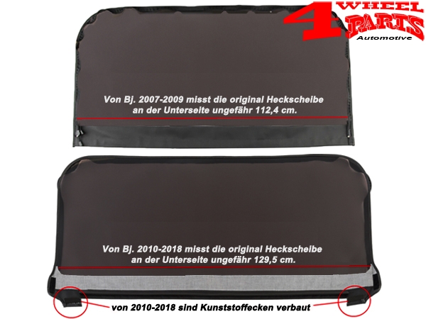 Getönte Scheiben OEM Verdeck Black Diamond Wrangler JK 11-18 2-Türer