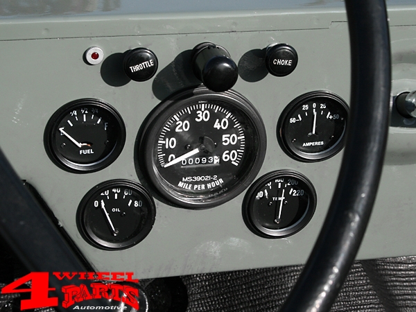 Tankuhr Tankanzeige Instrument 12 Volt CJ + Willys 41-66