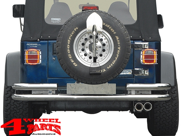 Heckstoßstange Tube Bumper Edelstahl CJ + Wrangler Bj. 76-06