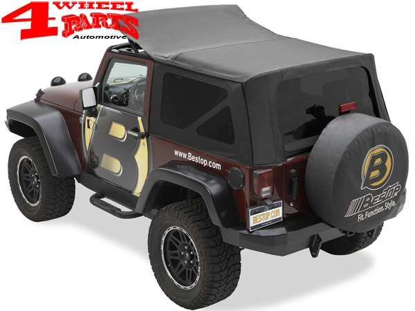 Replacement Soft Top Bestop Black Sailcloth Wrangler JK year 10-18 2-doors