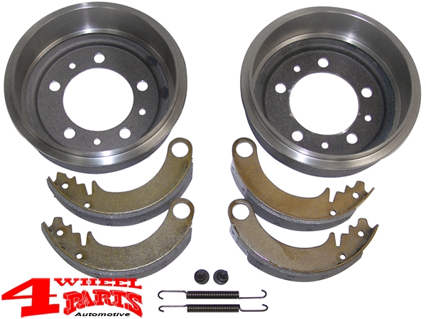 Bremstrommeln + Bremsbeläge Set hinten oder vorne 9" CJ + Willys Bj. 41-53