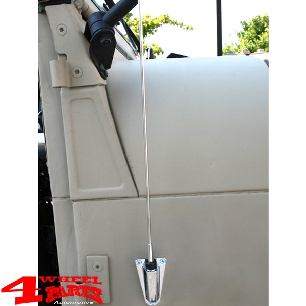 Antenna Base with Mast Chrome CJ + Wrangler YJ year 76-95