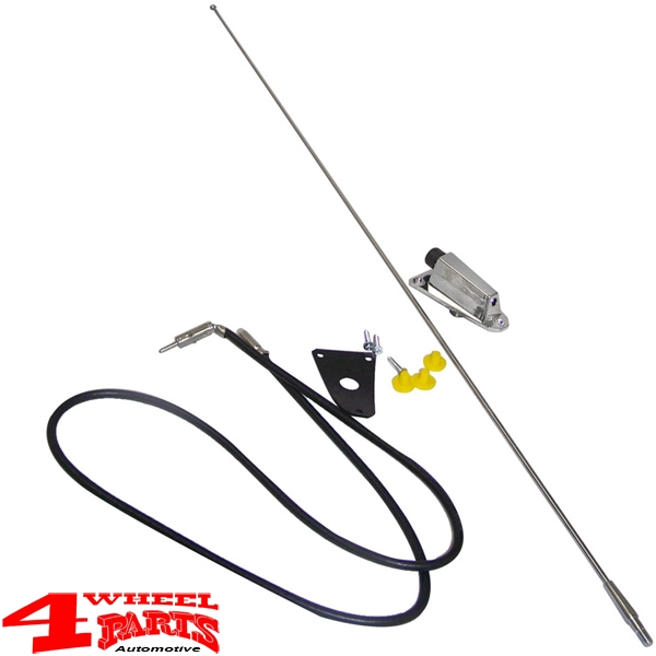 Antenna Base with Mast Chrome CJ + Wrangler YJ year 76-95