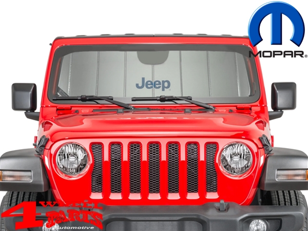 Front Windshield Sunshade with Bag from Mopai with Jeep logo Jeep Wrangler  TJ JK JL year 97-23 + Gladiator JT year 19-23 | 4 Wheel Parts