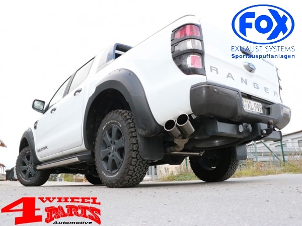 Sportauspuff Sidepipe Ausgang links Edelstahl mit TÜV Ranger 4x4 Doppelkabine + Wildtrak 2,2 + 3,2L D Bj. 10/2016-