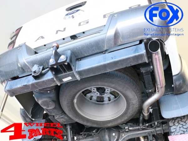 Sport Stainless Steel Muffler Diesel Look Ø 76mm with TÜV Ford Ranger + Wildtrak 4x4 2,2 L / 3,2L D year 10/2016-