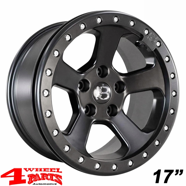 Aluminum Wheel 9x17 ET +4 Beadlock² Black TÜV Wrangler JK JL JT 07-24