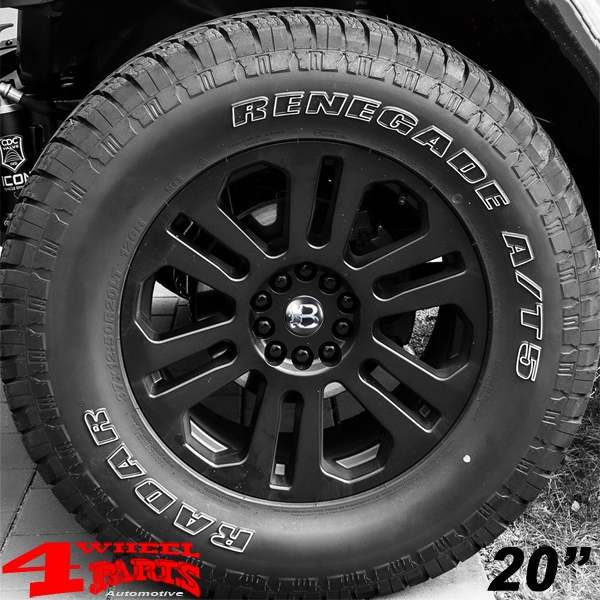 Alufelge 8,5x20 ET +18 Atrax schwarz TÜV Wrangler JK Bj. 07-18