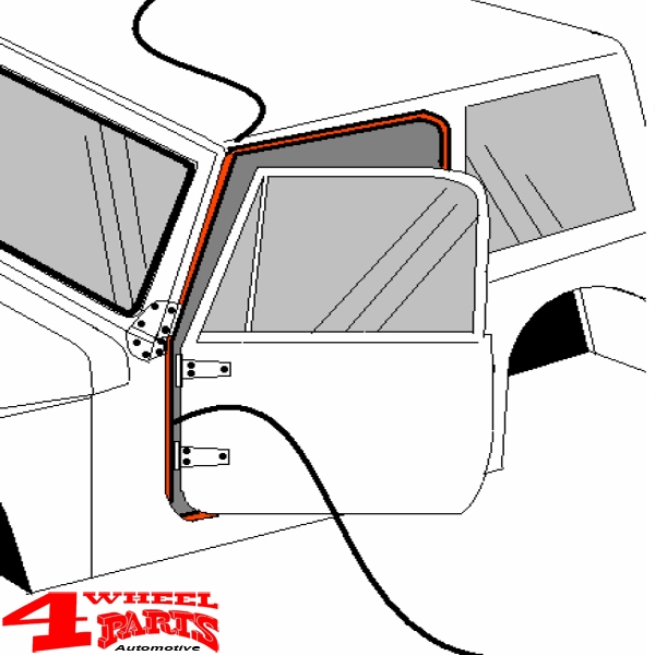 Hardtop Weatherstrip Kit Jeep CJ + Wrangler YJ TJ year 77-86