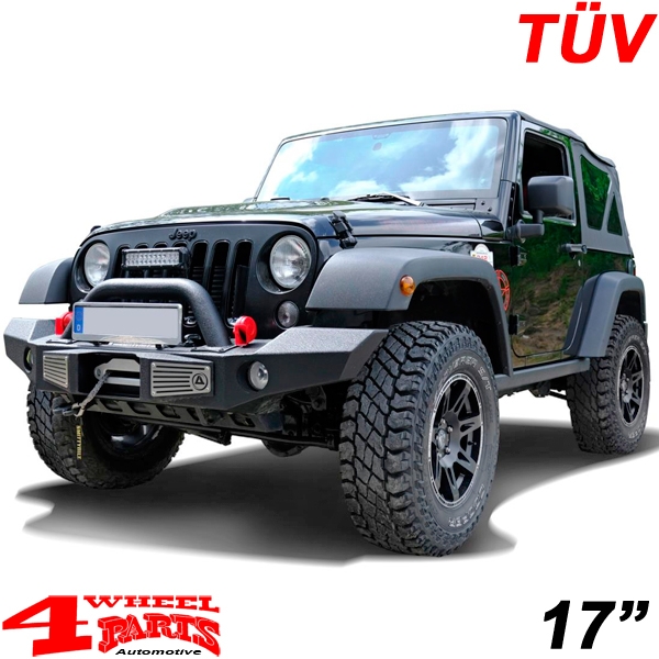 Aluminum Wheel Set W-TEC Extreme black silver 8,5x17 ET +30 Complete with  Tire Cooper 285/70 R17 Dicoverer ST MAXX with TÜV Jeep Wrangler JK +  Unlimited year 07-18 | 4 Wheel Parts