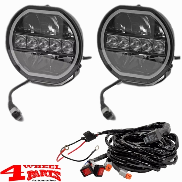LED Fernscheinwerfer Night Raptor Paar mit Kabelbaum