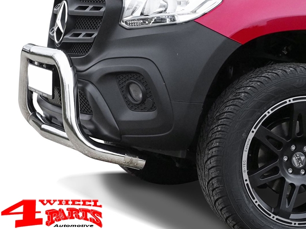 Front Tube Center Bumper Stainless Steel Ø 76mm Mercedes X-Class year 17-20
