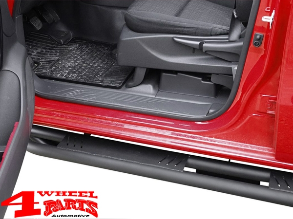 Side Tube Steps Black Rock textured Renault Alaskan 2017-