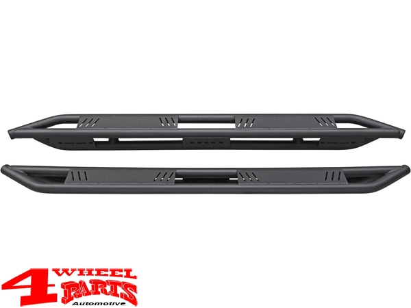 Side Tube Steps Black Rock textured Renault Alaskan 2017-