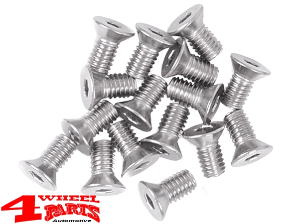 Windshield Hinge Screw Set Stainless Steel CJ + Wrangler YJ TJ 76-06