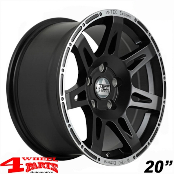 Alufelge 8,5x20 ET +35 W-TEC schwarz TÜV Wrangler JL 18-24