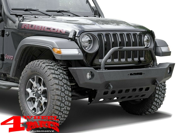 Front Bumper Black Rock Aluminum Skid Plate JL JT year 18-24