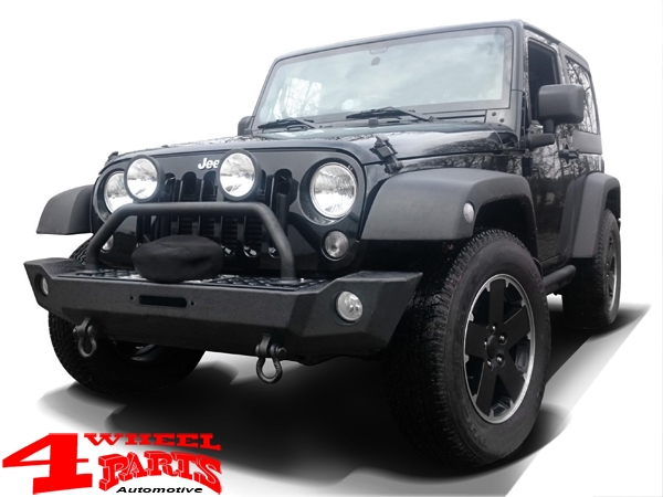 Front Winch Bumper Steel Black Textured Wrangler JK year 07-18