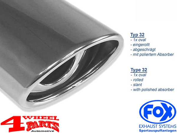 Stainless Steel Muffler Double Tailpipe Grand Cherokee 01-04 2,7 + 4,7 L