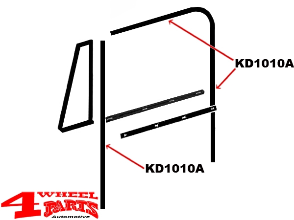 Türdichtsatz Fensterführung 4-​teilig links + rechts CJ + Wrangler YJ 82-95