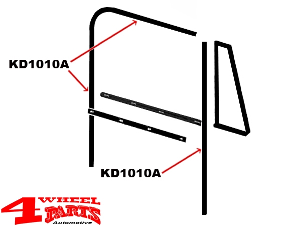 Türdichtsatz Fensterführung 4-​teilig links + rechts CJ + Wrangler YJ 82-95