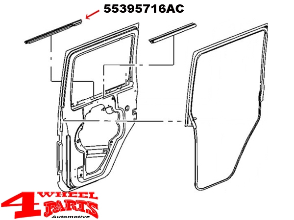 Türdichtung Abstreifer hinten außen links + rechts Wrangler JK 07-18 4-Türer