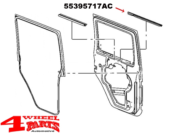 Türdichtung Abstreifer hinten außen links + rechts Wrangler JK 07-18 4-Türer