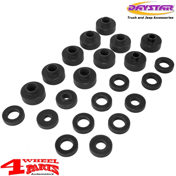 Body Mount Kit Polyurethane Black Jeep CJ year 76-79