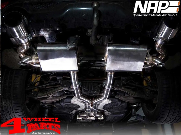 Valve Control Stainless Steel Muffler Black with TÜV Grand Cherokee WK2 12-21 6,4 L SRT8 with Hitch