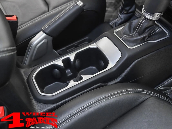 Front Cup Holder Bezel Silver Accent Wrangler JL JT year 18-24