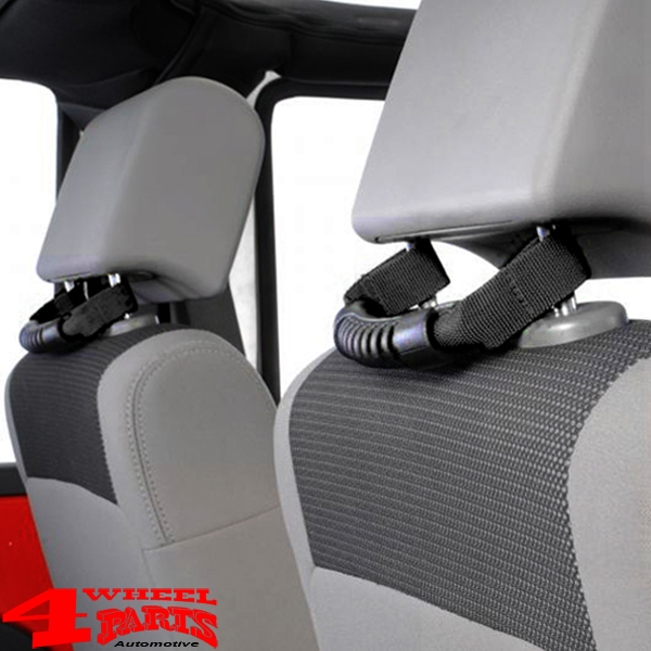 Grab Handles Pair Black Head Rest Wrangler JK JL JT 07-23