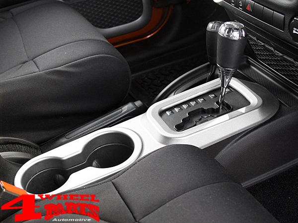 Silver Center Cup Console Automatic Jeep Wrangler JK year 11-18