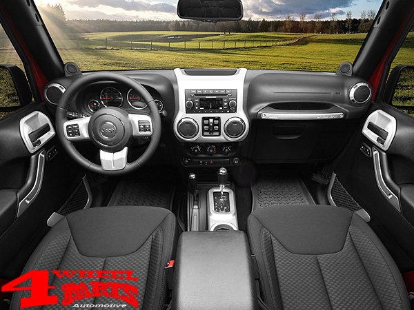 Silver Center Cup Console Automatic Jeep Wrangler JK year 11-18