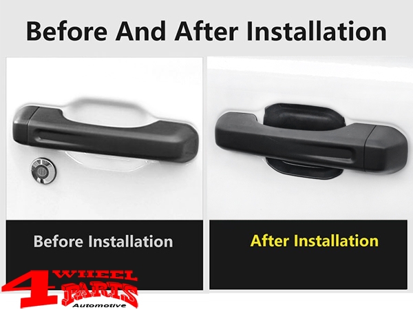 Door Handle Guards Recess Black Wrangler JL JT 18-24 4-doors