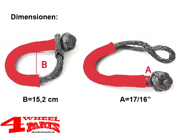 Schäkel aus extra starkem HMPE Seil Material 15.340 kg