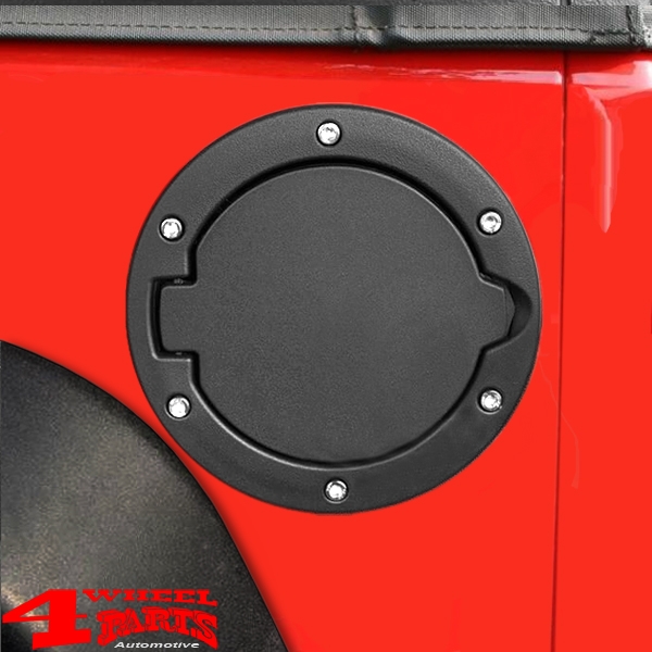 Gas Hatch Cover Aluminum Black Wrangler JK year 07-18