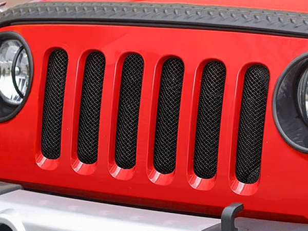 Kühlerschutzgitter 3D hinter dem Grill schwarz JK Bj. 07-15