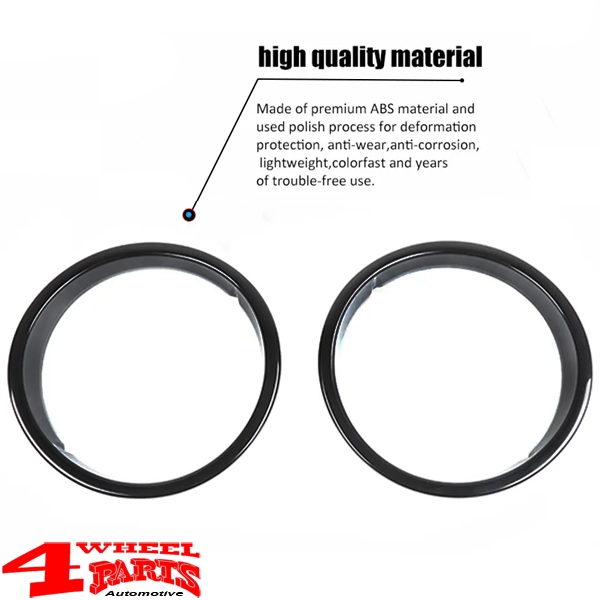 Headlight Trim Bezels in Black Wrangler TJ year 97-06