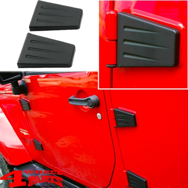 Motorhauben und Türscharnier Cover Set schwarz ABS Wrangler JK 07-18