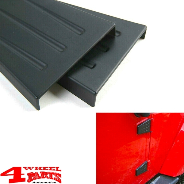 Motorhauben und Türscharnier Cover Set schwarz ABS Wrangler JK 07-18
