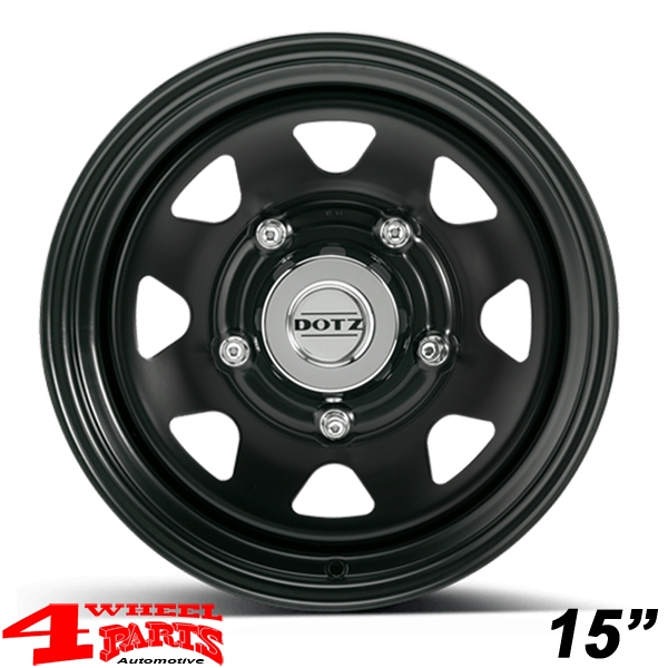 Stahlfelge Dotz Extreme Dark 8x15 ET -20 Wrangler + Cherokee 84-06