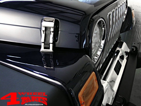 Hood Catch Set Stainless Steel Jeep Wrangler TJ year 97-06