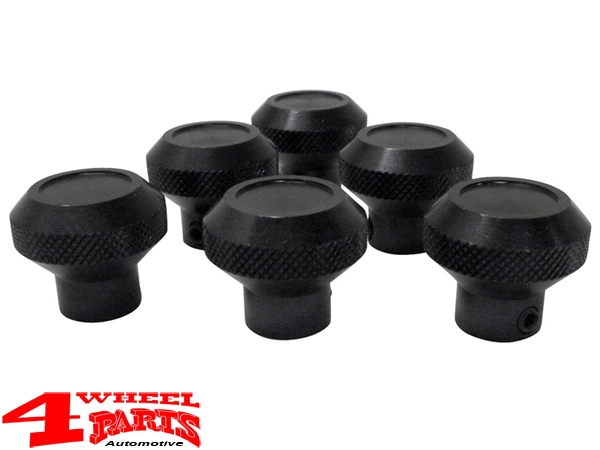 Armaturenbrett Zugschalterknöpfe Aluminium schwarz CJ 76-86