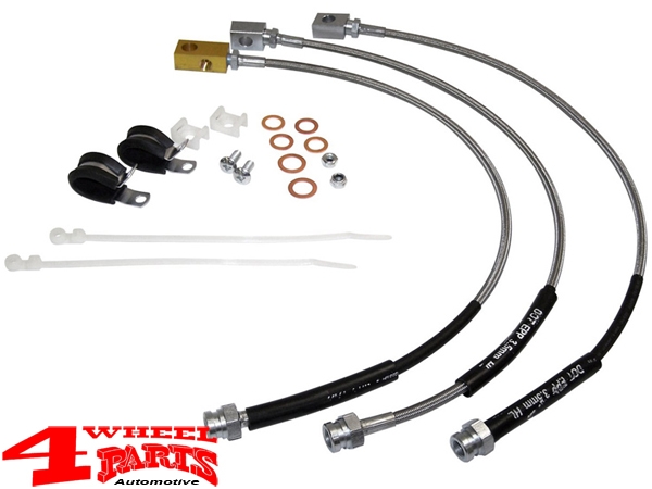 Brake Hose Kit Stainless Steel Front & Rear +100mm CJ year 82-86