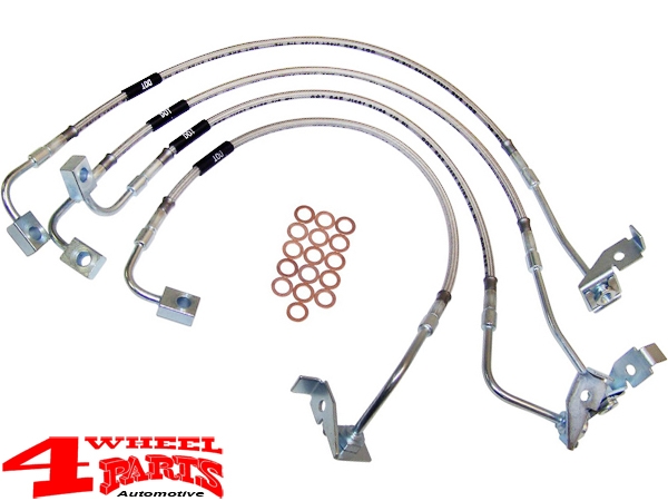 Brake Hose Kit Stainless Steel Front & Rear Wrangler JK year 07-10
