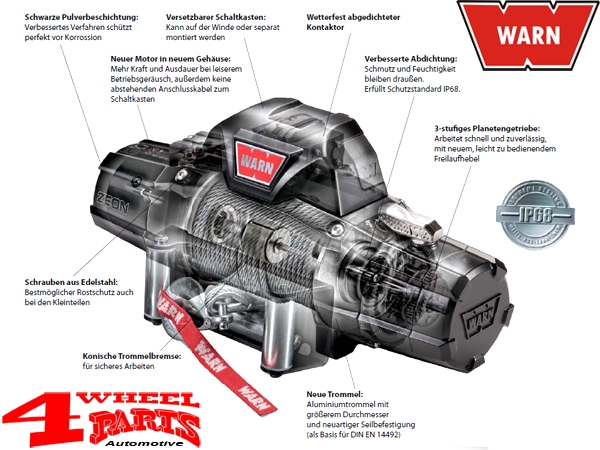 Seilwinde WARN ZEON 10 4536kg 12V