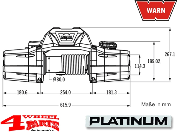 Seilwinde WARN ZEON 12 PLATINUM 5443kg 12V Funkbedienung