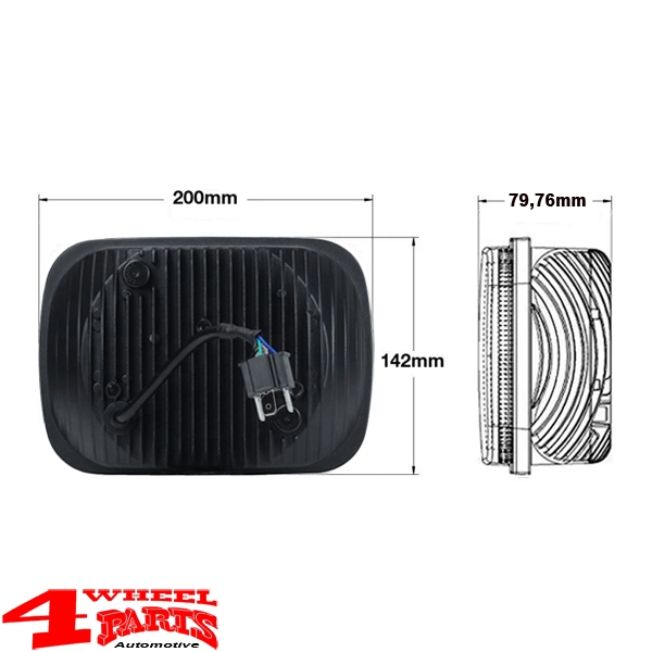 LED Scheinwerfer Paar Black Wrangler YJ 87-95 US