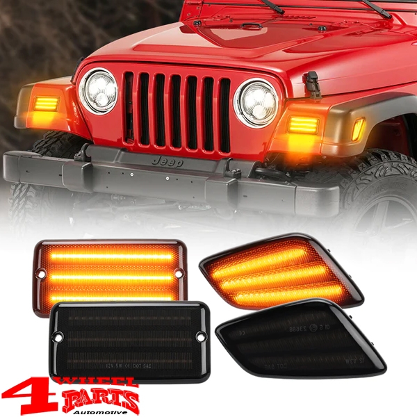 Turn Signal and Frontgrill LED Smoked Wrangler TJ year 97-06